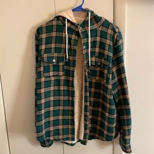 Men’s fleece lined flannel hoodie